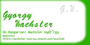 gyorgy wachsler business card